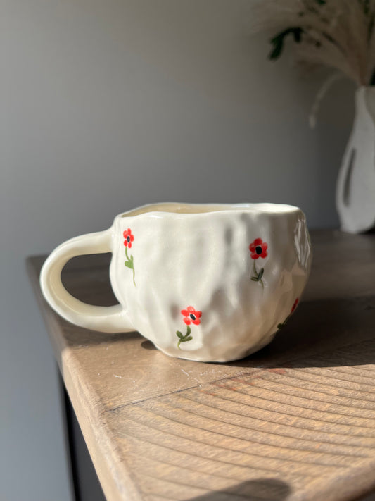 Red Flowers Mug