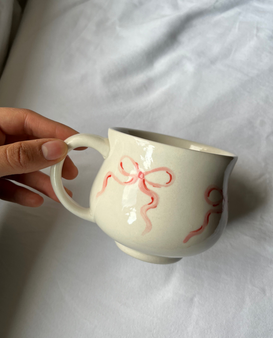Pink Bows Handmade Ceramic Mug