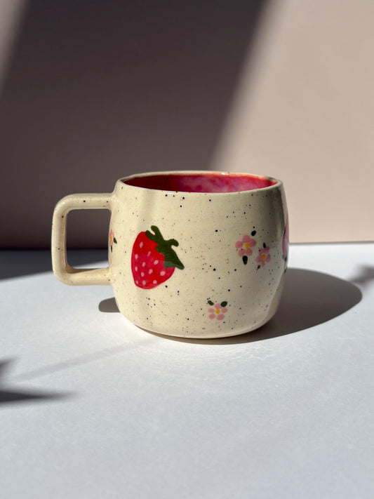 Strawberry & Flower Espresso Cup