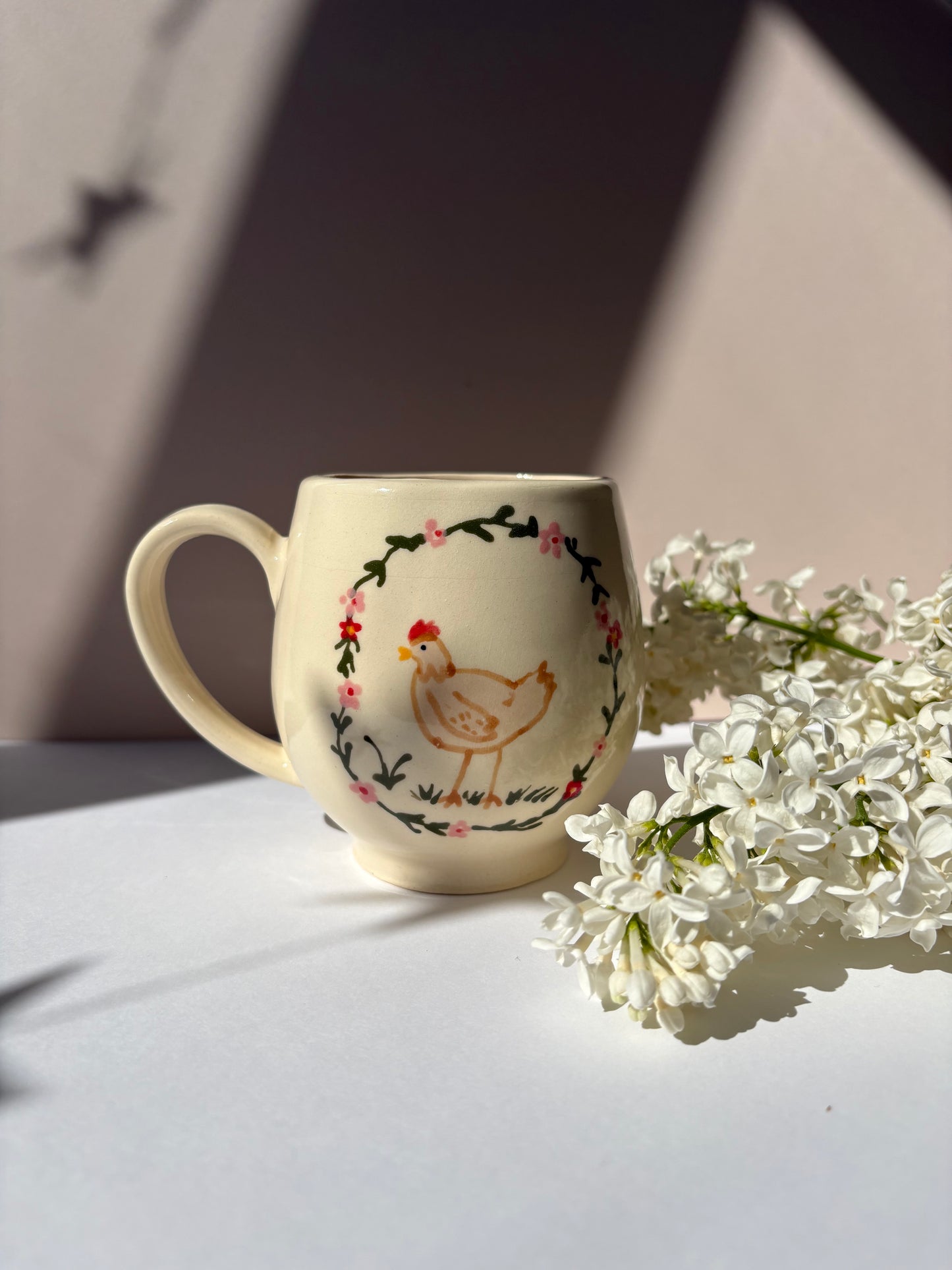 Chicken & Flowers Mug