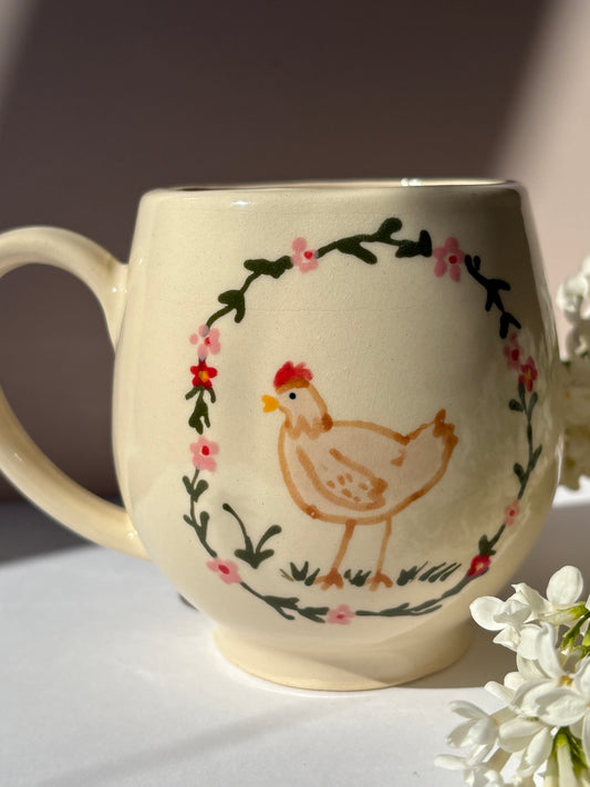 Chicken & Flowers Mug