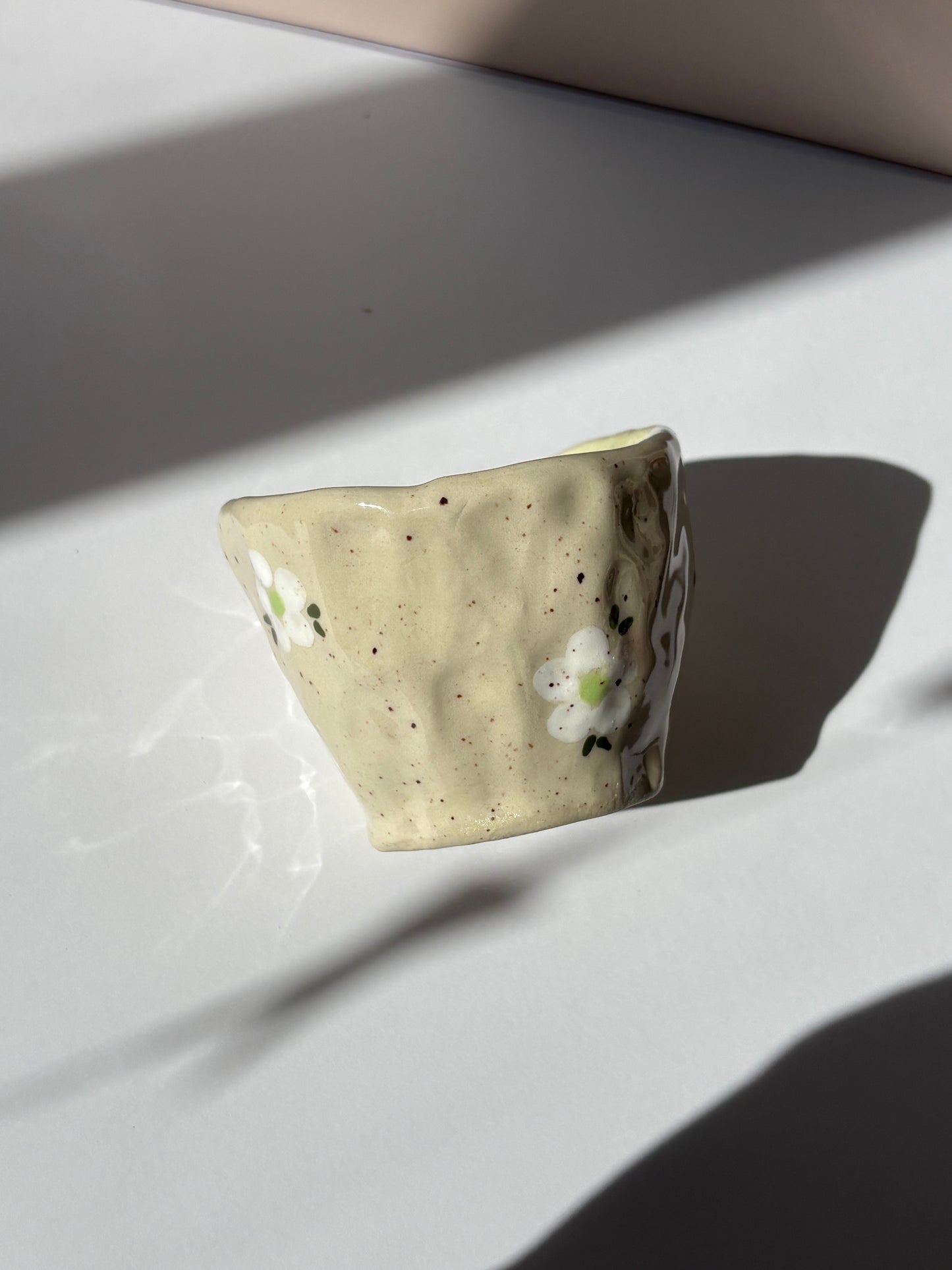 Speckled Green & White Flowers Espresso Cup