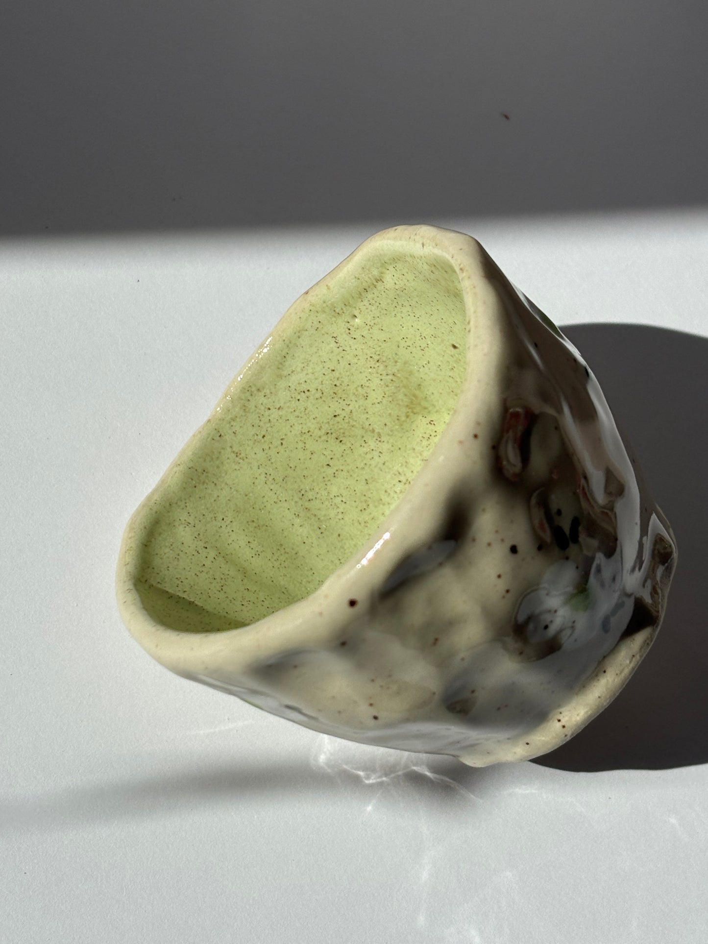 Speckled Green & White Flowers Espresso Cup