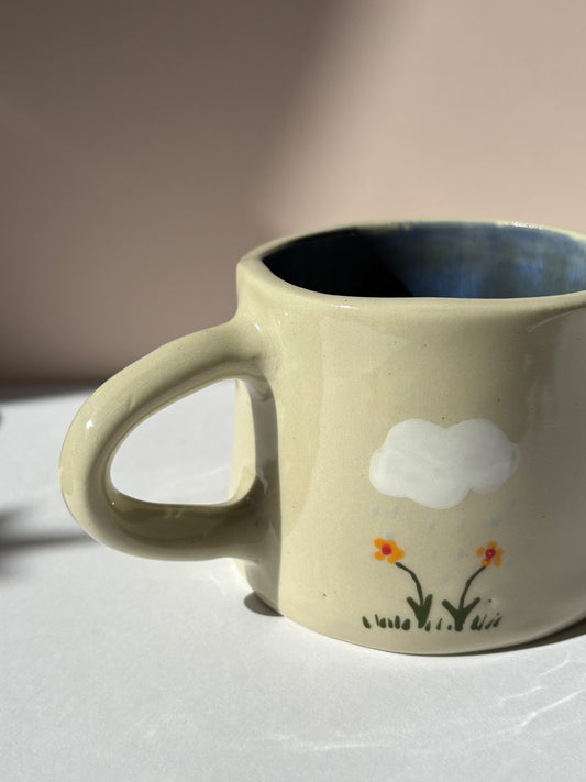 Rain Clouds & Flowers Mug
