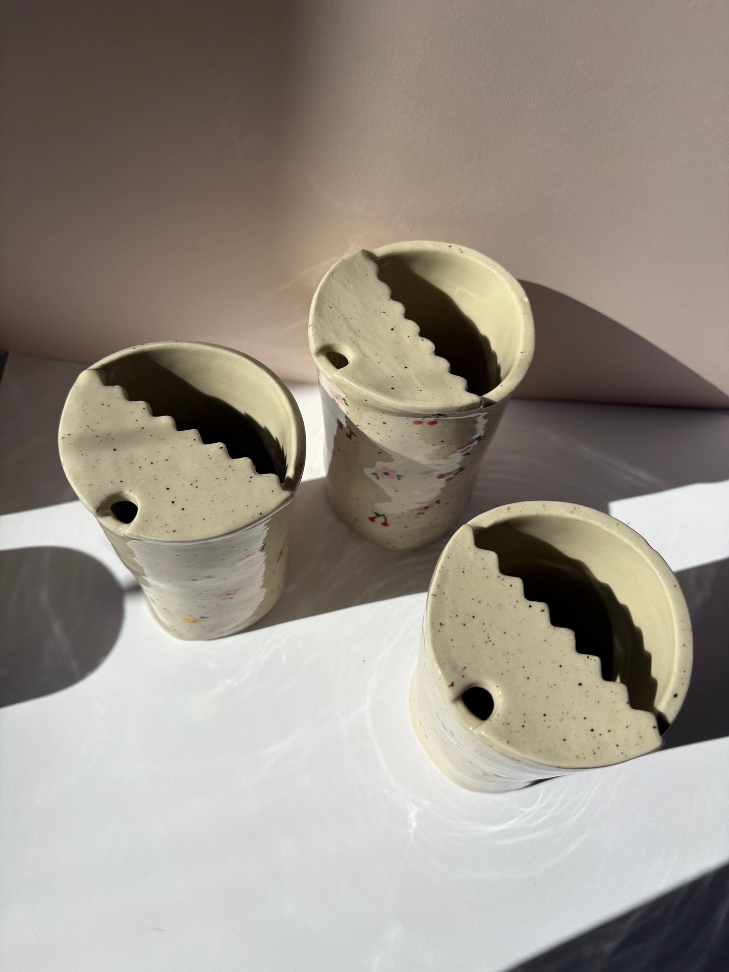Speckled Cherries & Flowers Travel Cup