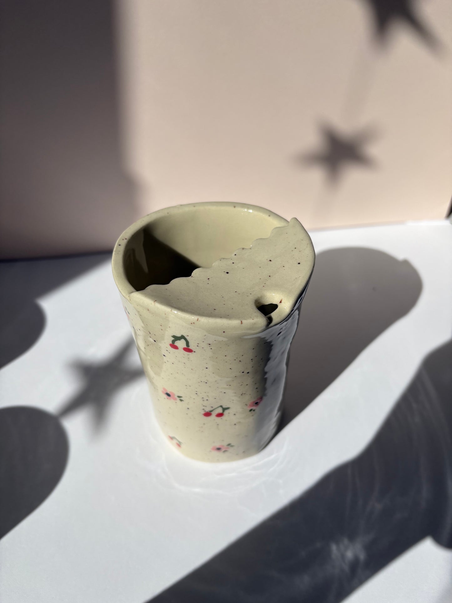 Speckled Cherries & Flowers Travel Cup