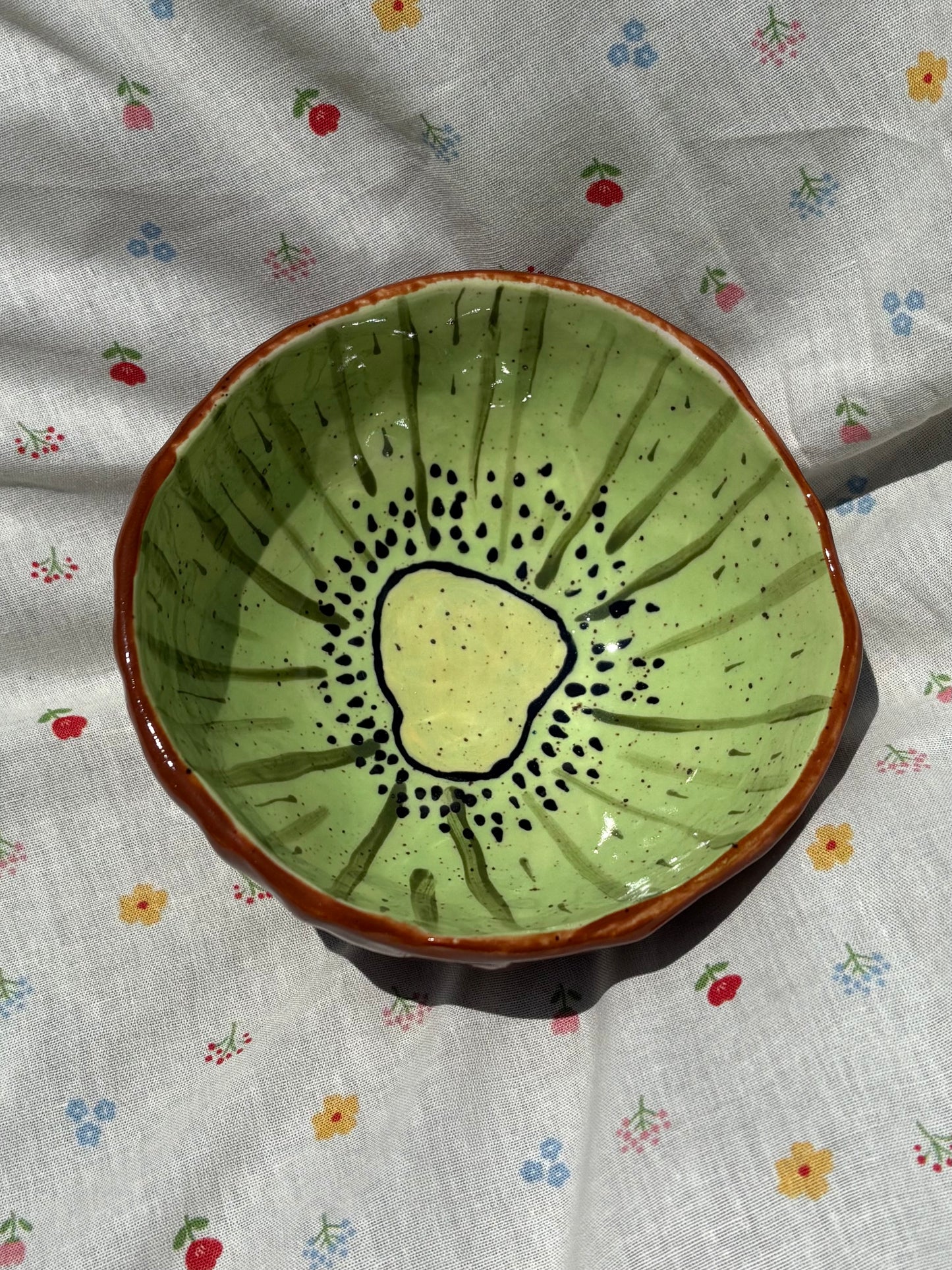 Handmade Ceramic Kiwi Bowl