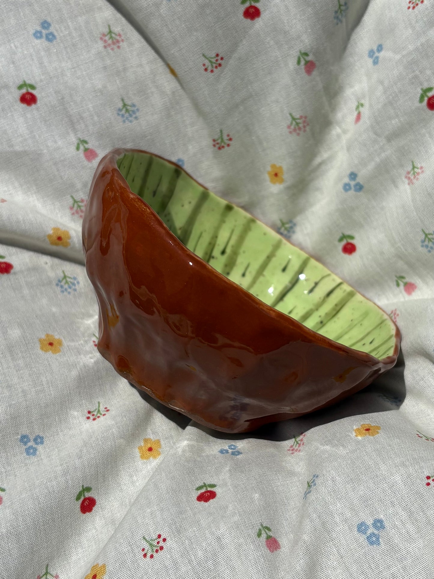 Handmade Ceramic Kiwi Bowl