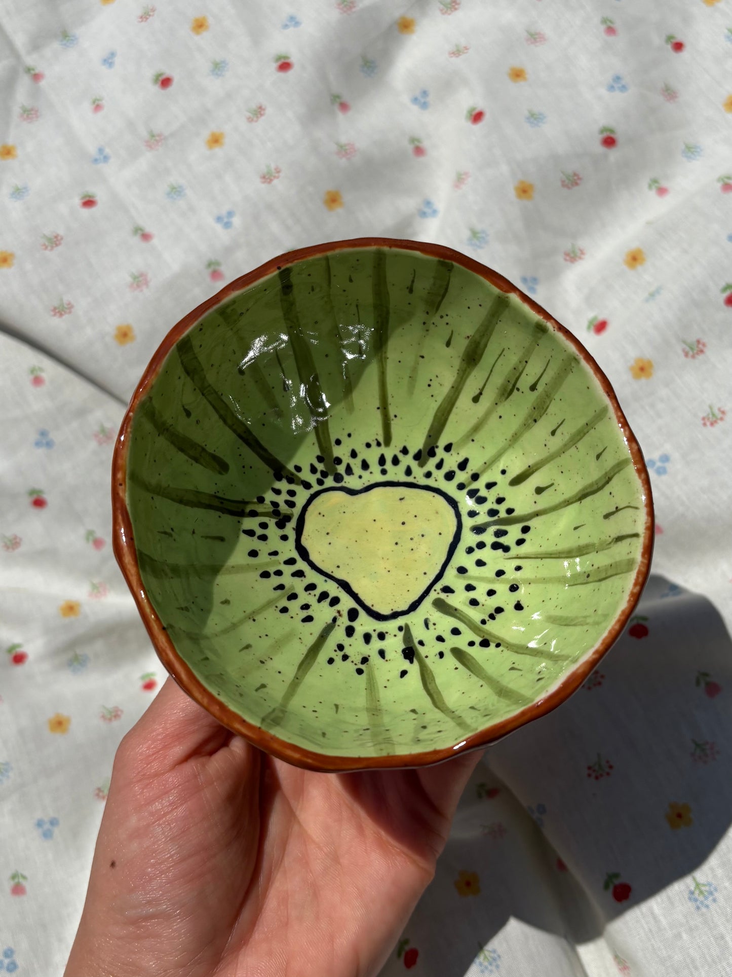 Handmade Ceramic Kiwi Bowl