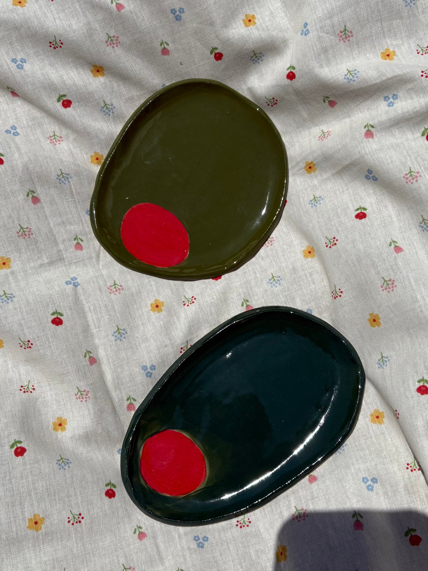 Olive Ceramic Dish Set of Two