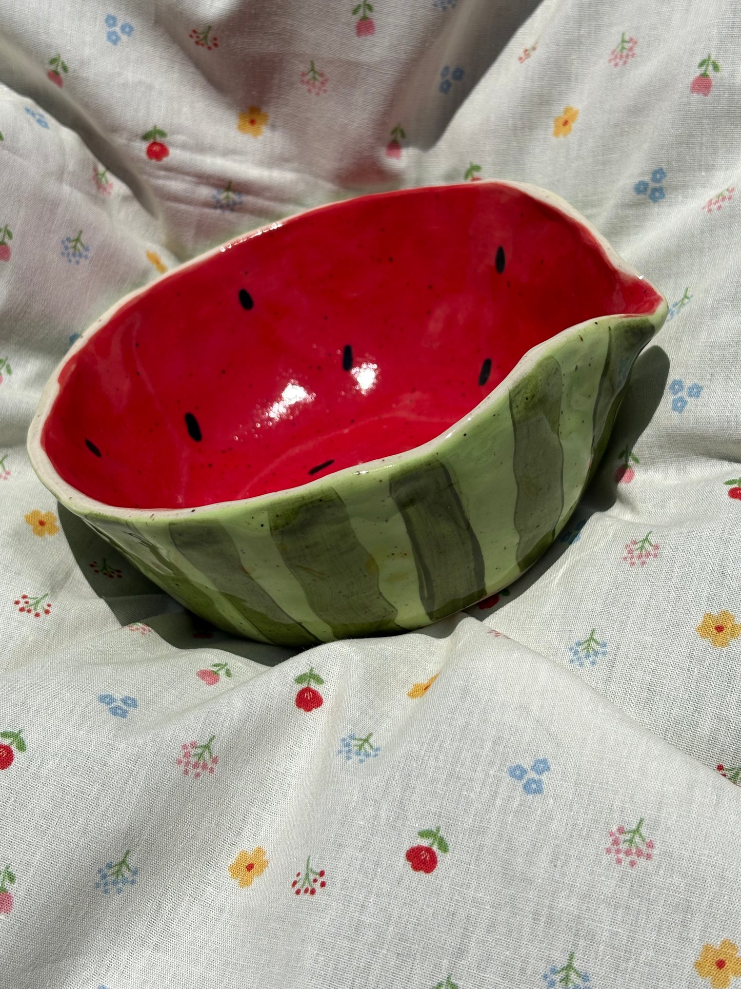 Handmade Ceramic Watermelon Matcha Bowl