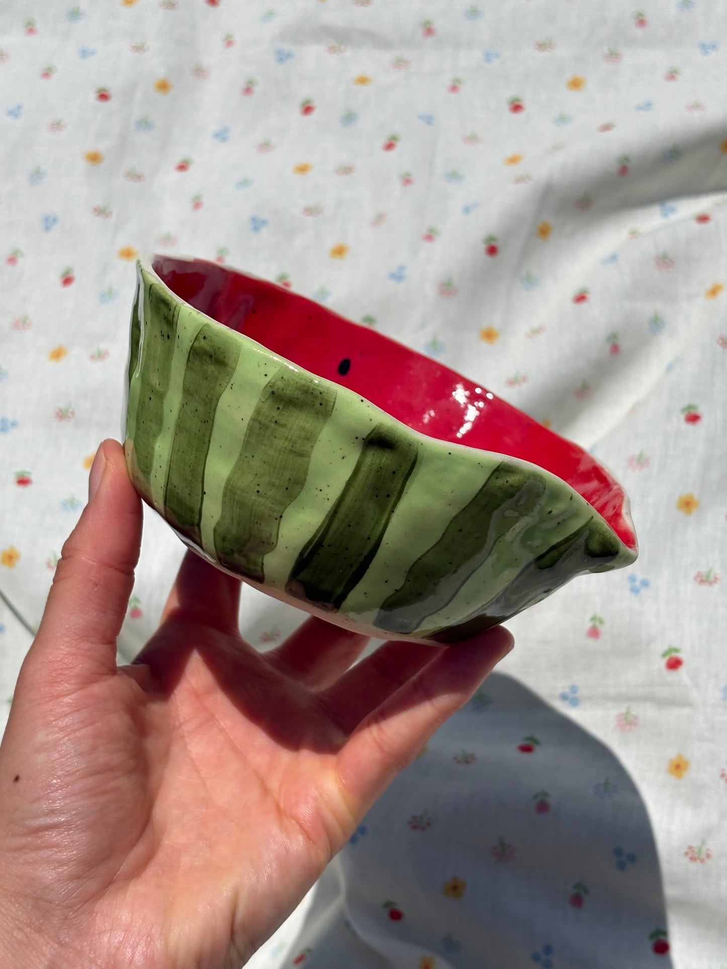 Handmade Ceramic Watermelon Matcha Bowl
