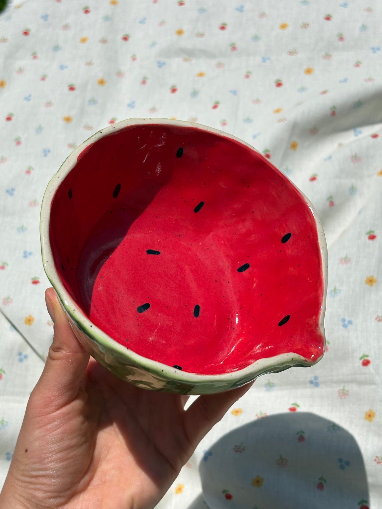Handmade Ceramic Watermelon Matcha Bowl