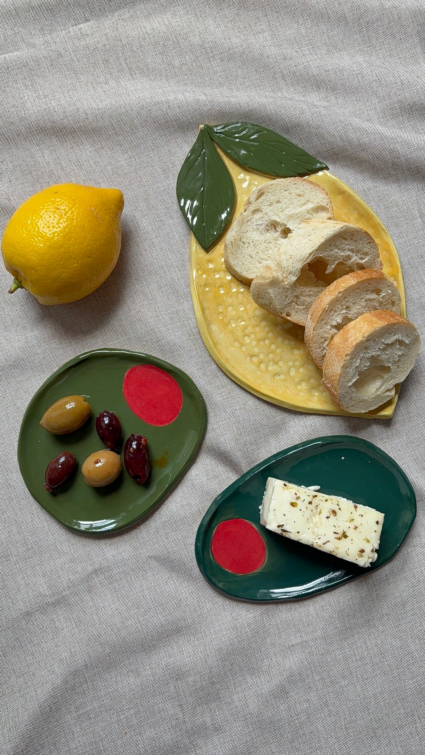 Olive Ceramic Dish Set of Two