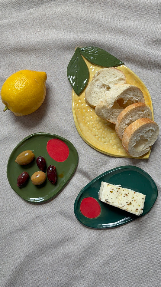 Olive Ceramic Dish Set of Two