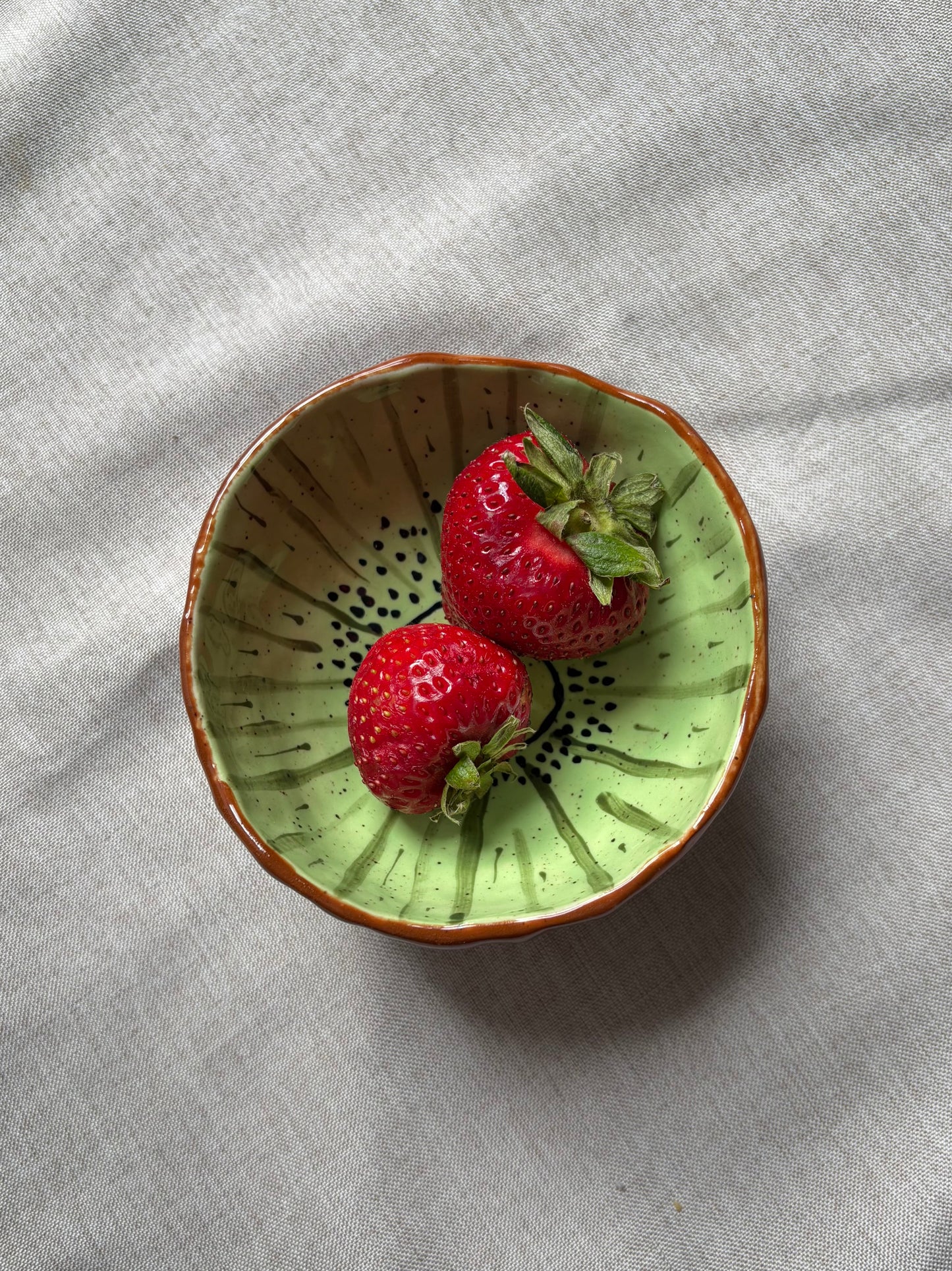 Handmade Ceramic Kiwi Bowl