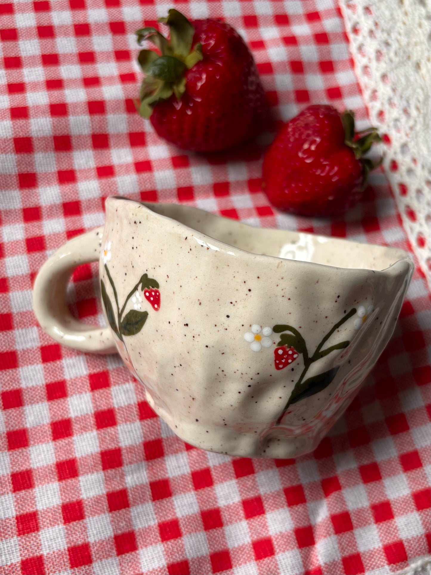 Strawberry Bloom Mug (Pinch Pot)