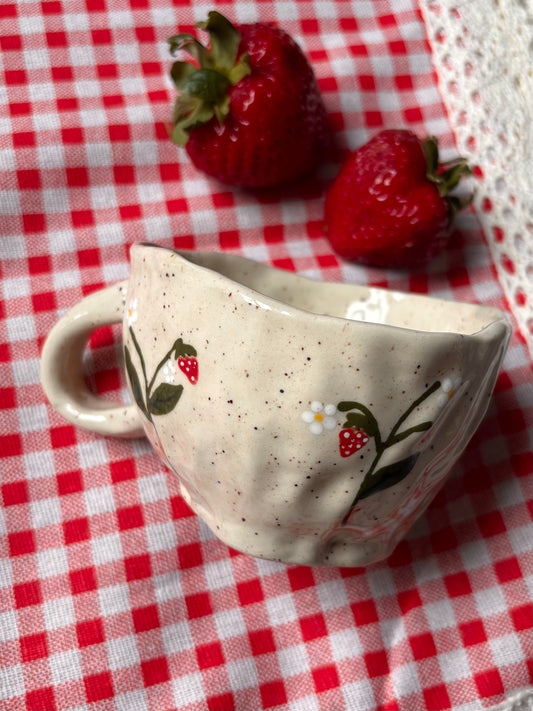 Strawberry Bloom Mug (Pinch Pot)
