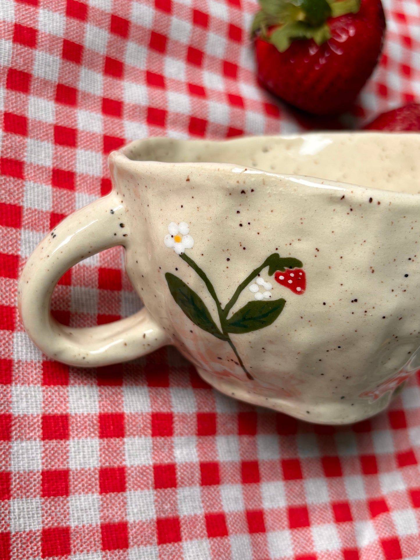 Strawberry Bloom Mug (Pinch Pot)