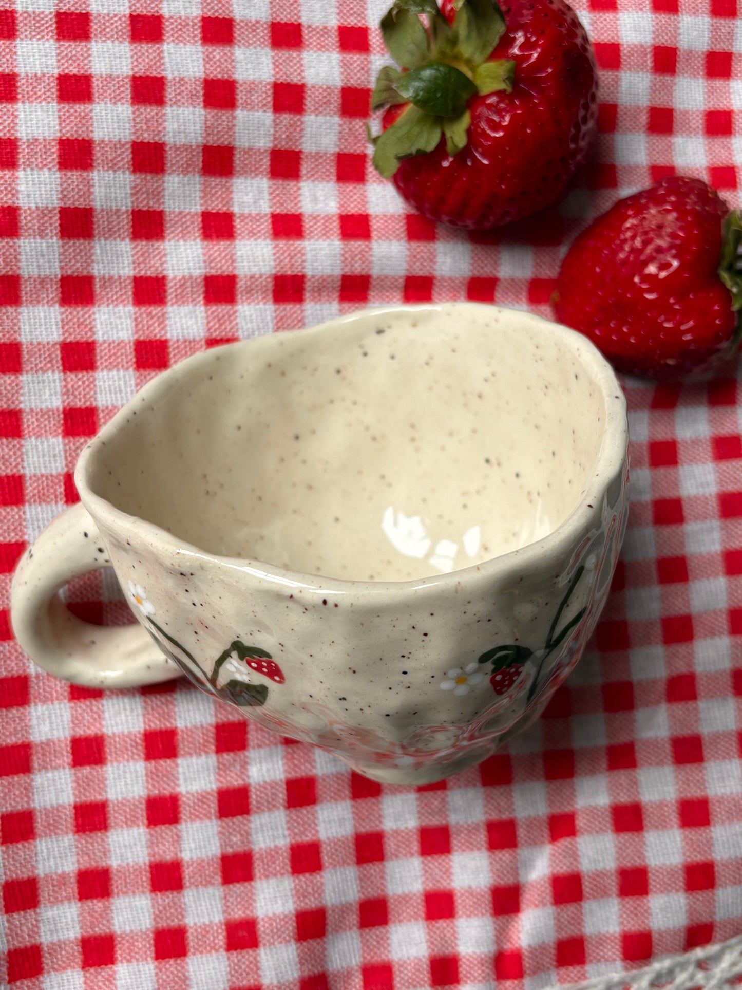 Strawberry Bloom Mug (Pinch Pot)