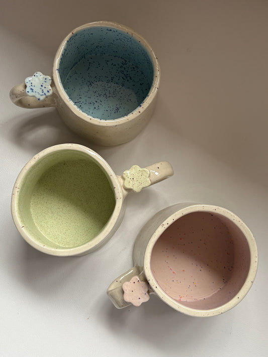 Speckled Flower Charm Mugs