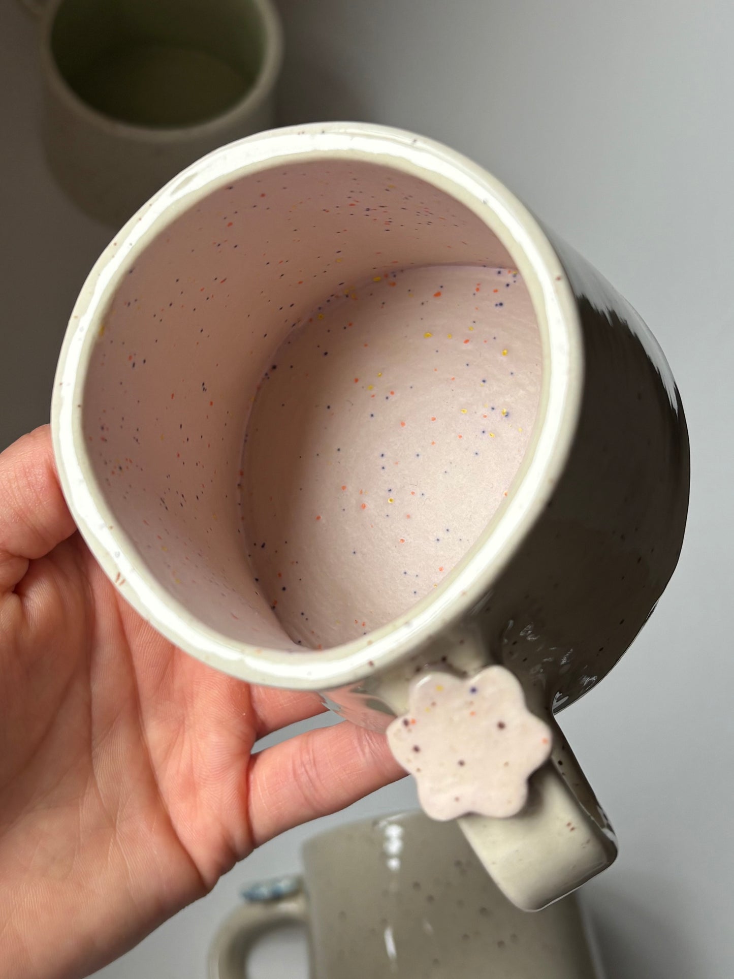 Speckled Flower Charm Mugs