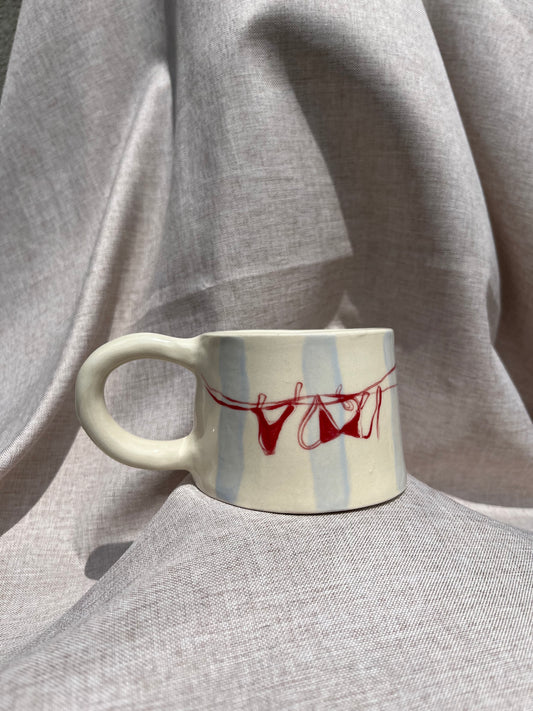 Blue Stripes And Bikini Ceramic Mug