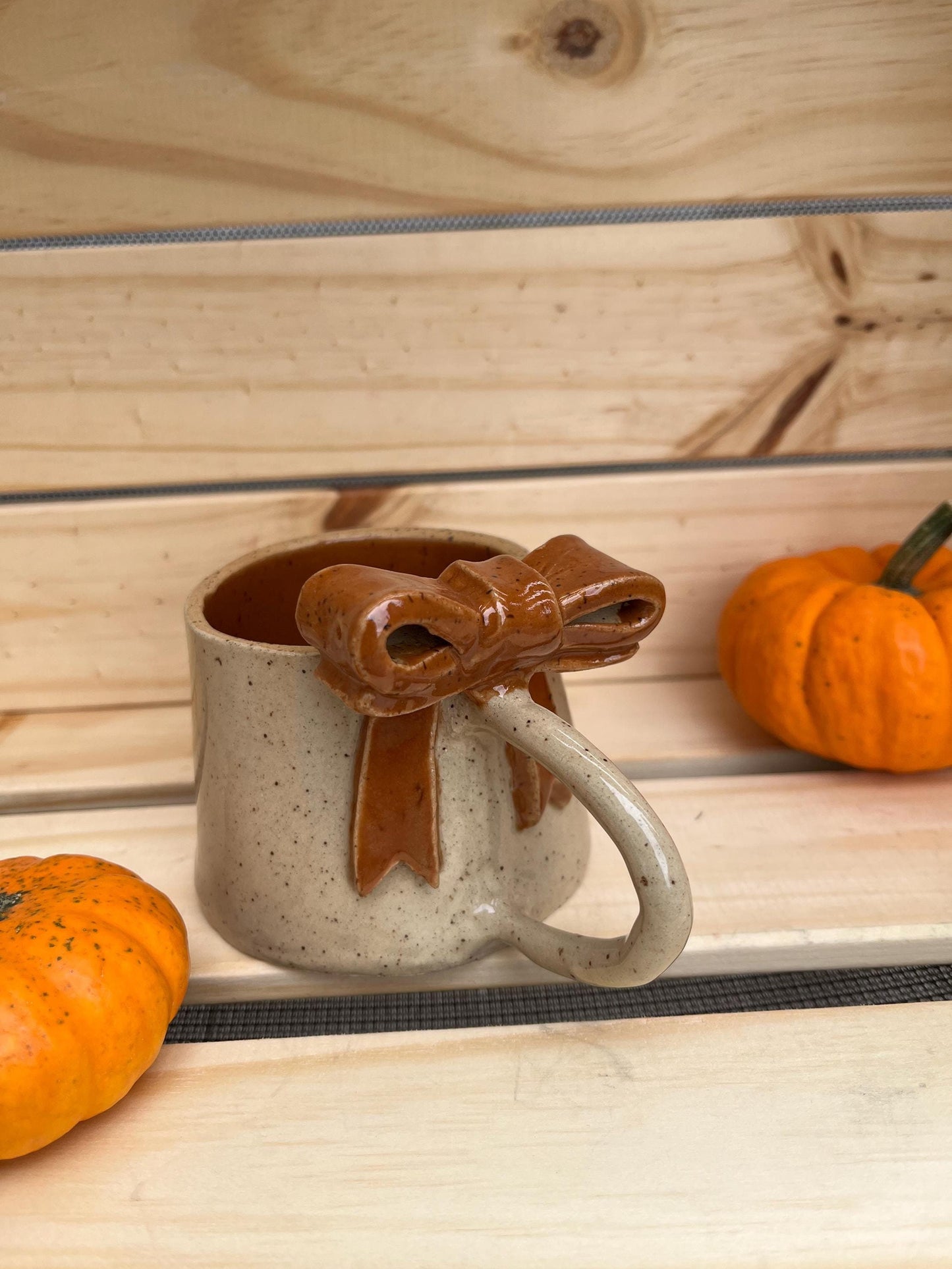 Brown Bow Handmade Mug