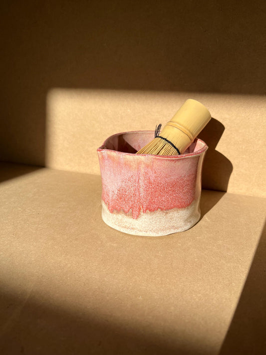 Pink Handmade Ceramic Matcha Bowl