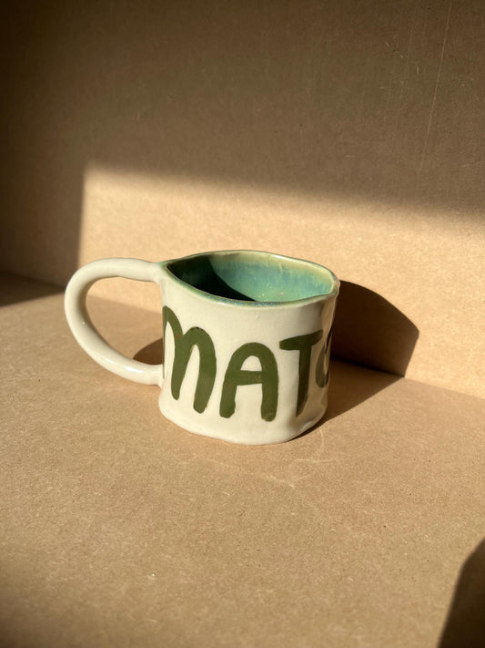 Green Handmade Ceramic Matcha Mug