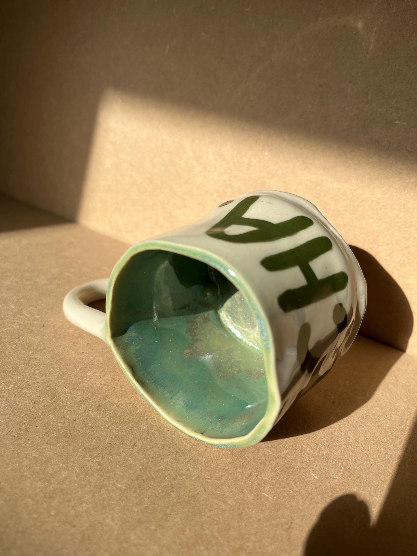 Green Handmade Ceramic Matcha Mug