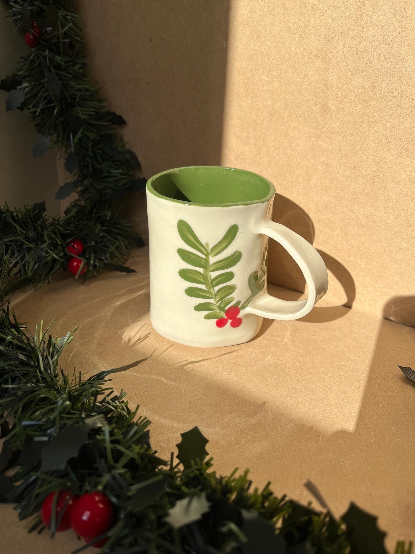 Handmade Mistletoe Mug