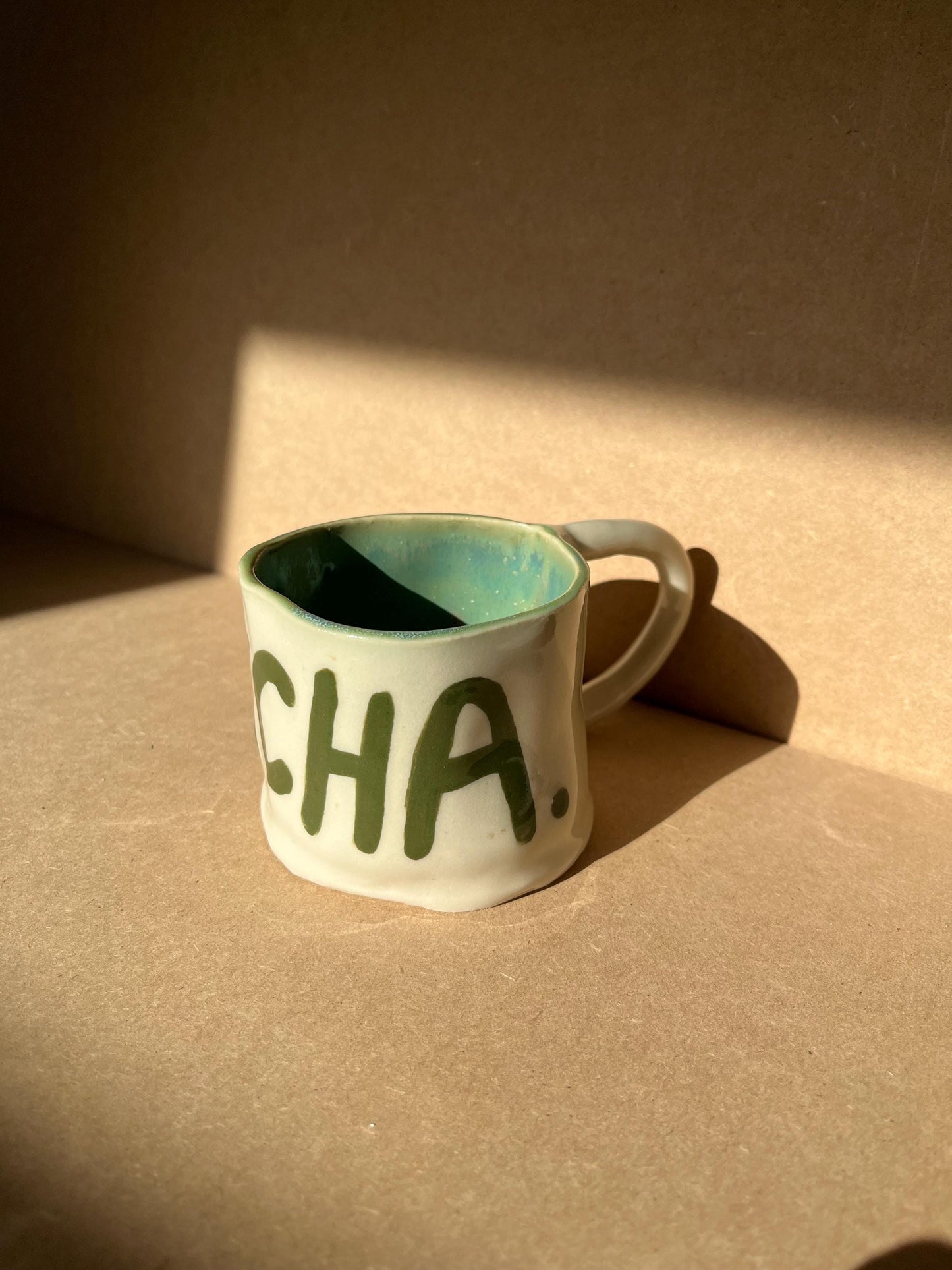 Green Handmade Ceramic Matcha Mug