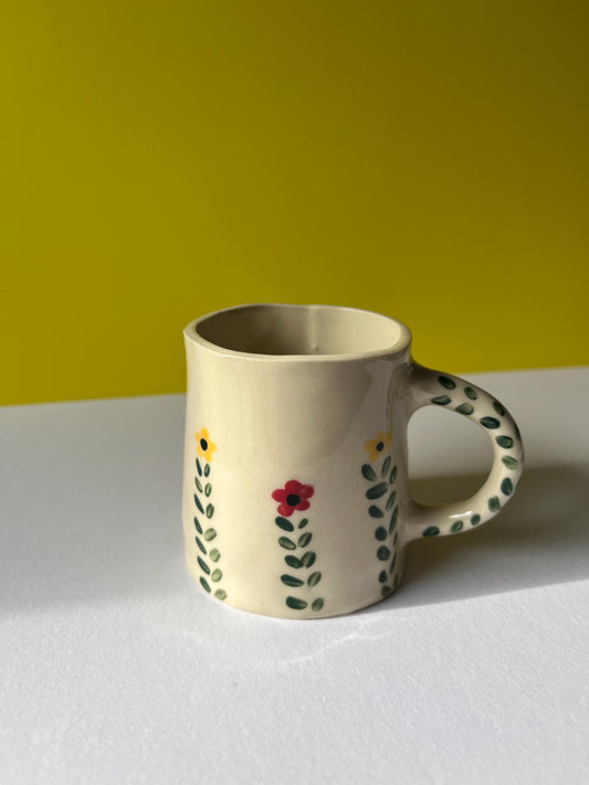 Handmade Dainty Flowers Ceramic Espresso Cup