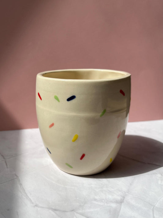 Sprinkles Handmade Ceramic Thumb Tumbler Cup