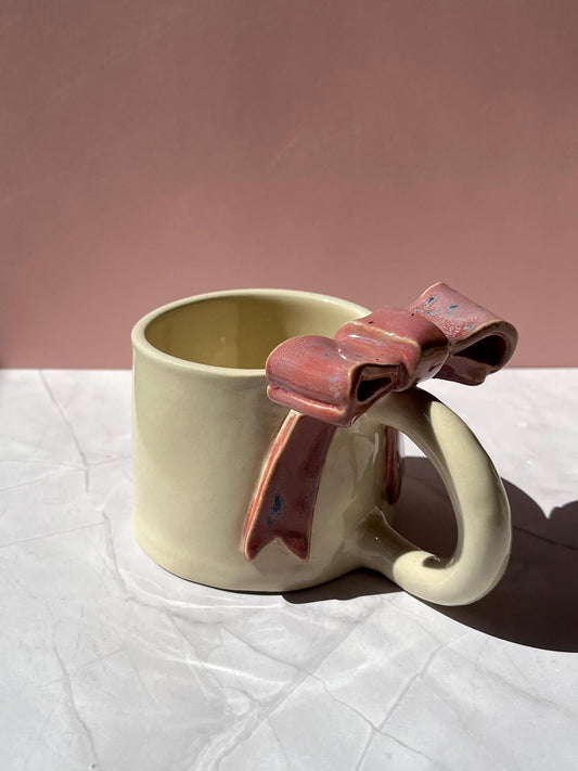 Purple Bow Ceramic Handmade Mug