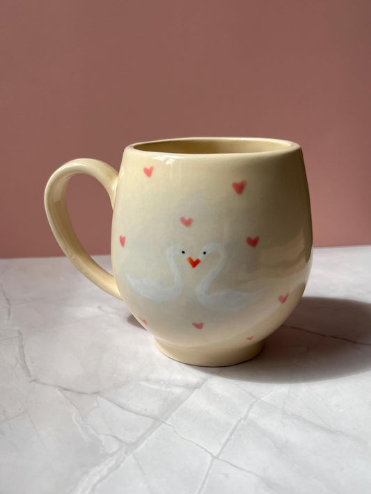 Cute Swans Handmade Ceramic Mug